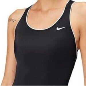 Nike Womens (M) Solid Raceback One Piece Black Swimsuit Competition Tour